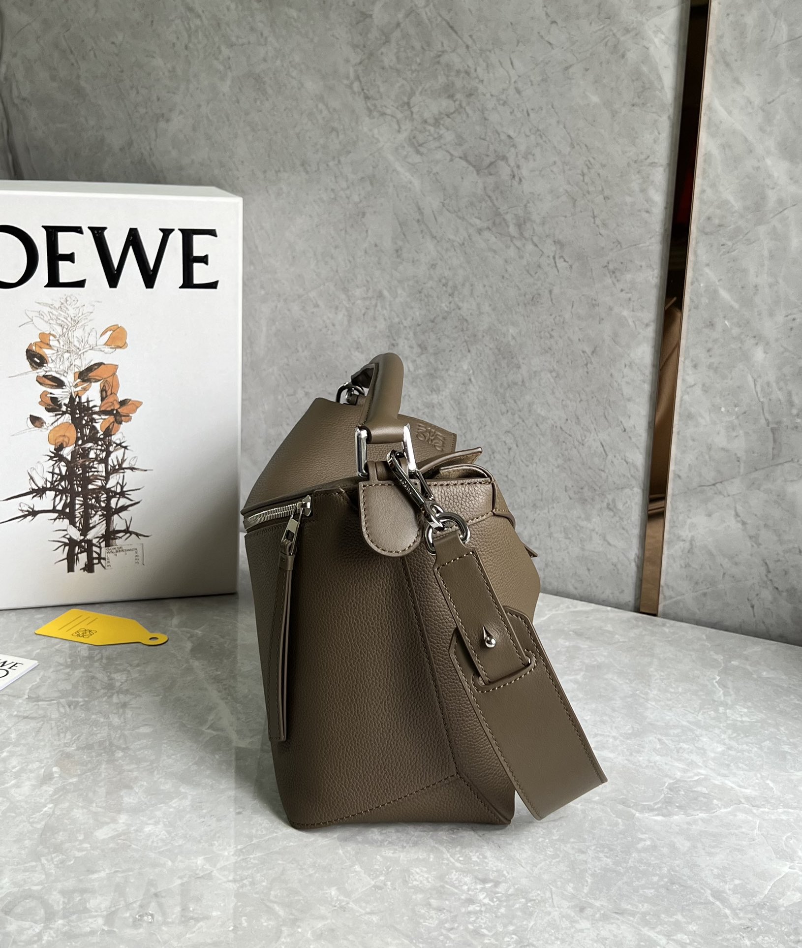 Loewe Medium Puzzle Bag in Soft Grained Calfskin Khaki